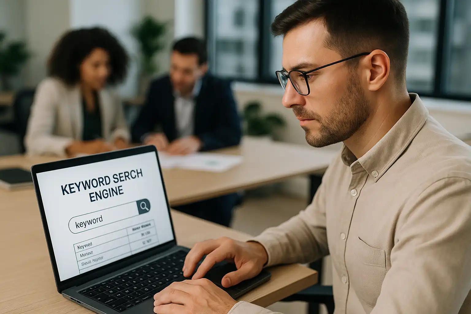 SEO-специалист анализирует сайт и показатели поискового продвижения