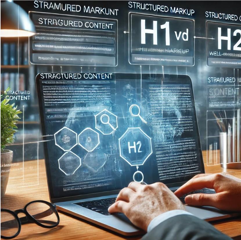 Структура SEO-заголовков страницы с уровнями H1 H2 и H3