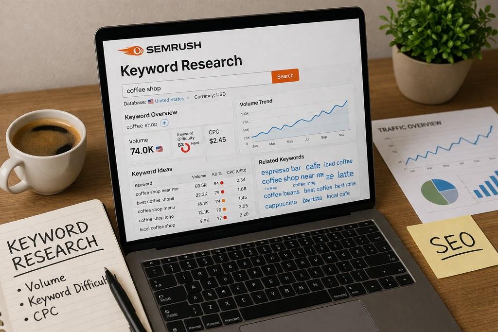 SEO manager анализирует данные поискового продвижения